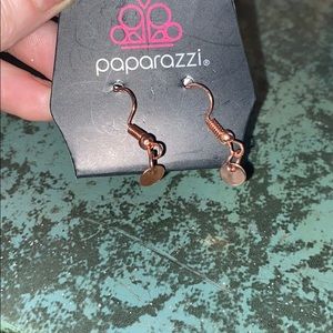 Rose gold small dangle earrings.